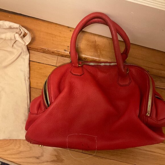 ***NEW***J. CREW BIENNIAL SATCHEL LARGE RED - Picture 2 of 3